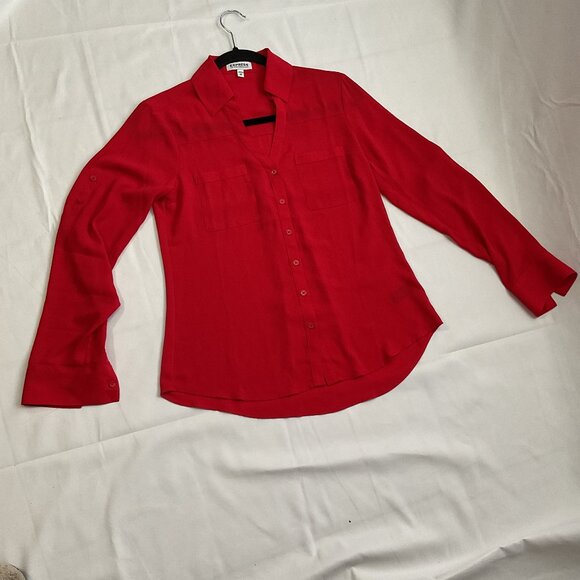 Express, The Portofino Slim Fit, Button-down, Red Shirt, Size XS - Picture 1 of 8